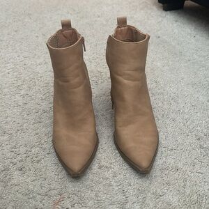 Tan Leather Bootie Heel